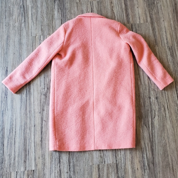 Topshop Boiled Wool, Long Coral Coat - Picture 4 of 6